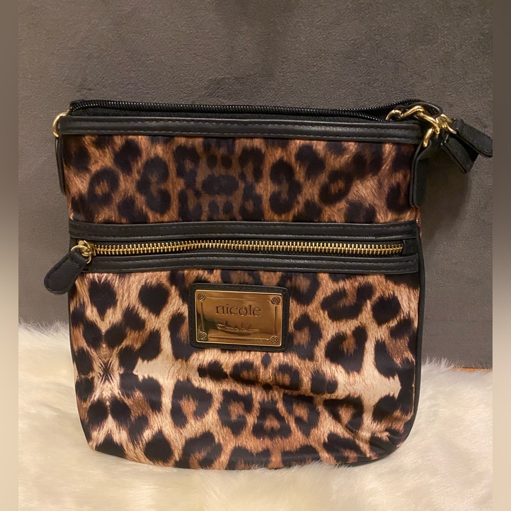 Nicole Miller Leopard Crossbody Bag